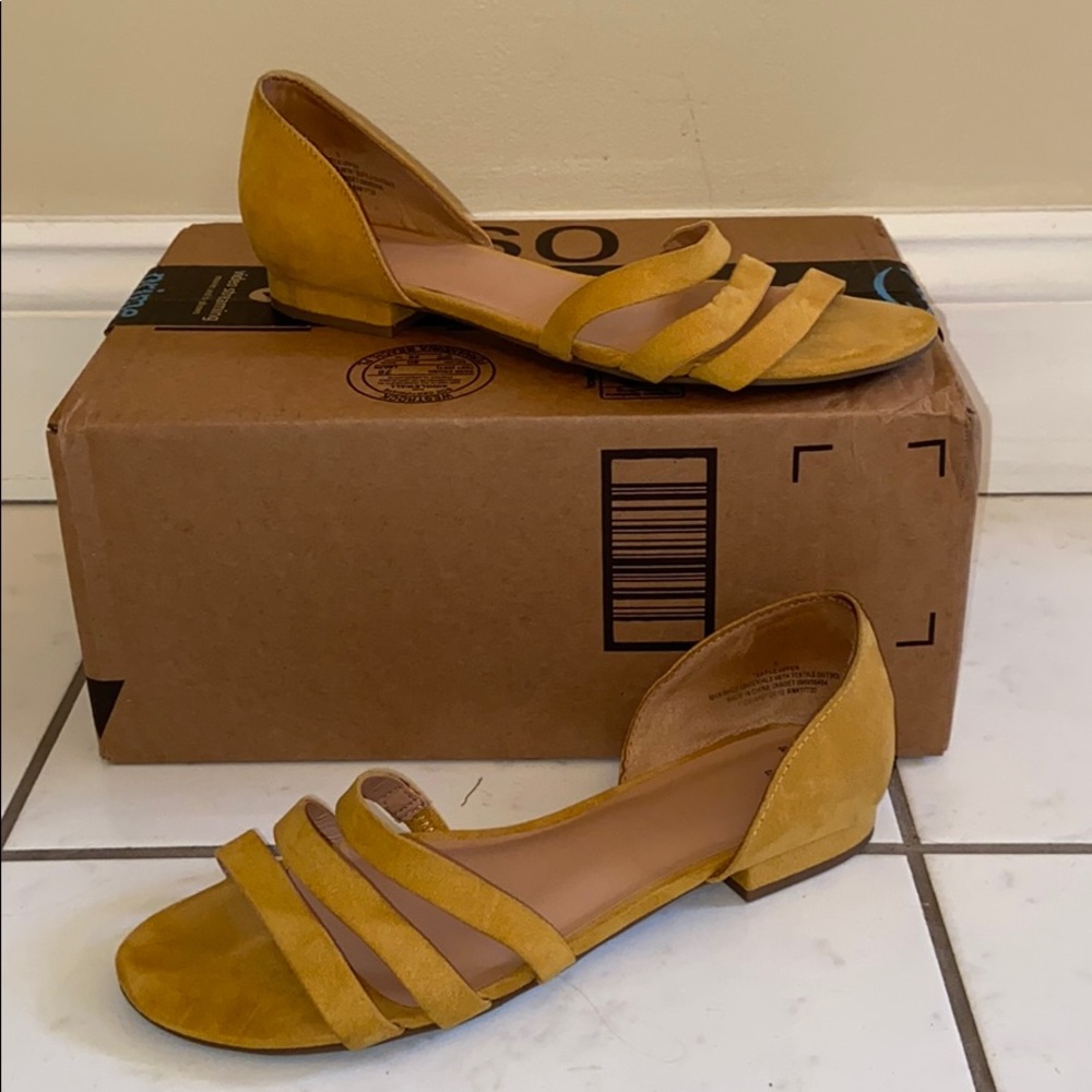 Yellow Suede Flats